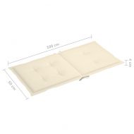 Възглавници за столове 6 бр кремави 100x50x3 см Оксфорд плат