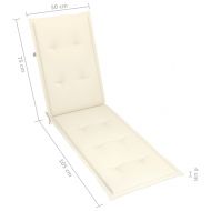 Възглавница за стол шезлонг кремава (75+105)x50x4 см