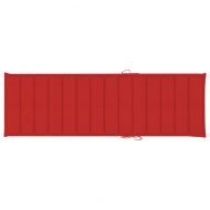 Шалте за шезлонг, червено, 200x60x3 см, Оксфорд плат