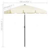 Плажен чадър, пясъчножълт, 180x120 см