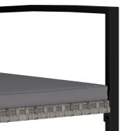 Градински трапезни столове, 2 бр, полиратан, сиви