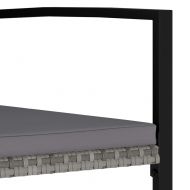 Градински трапезни столове, 4 бр, полиратан, сиви