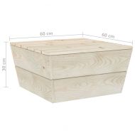 Градински маси 2 бр 60x60x30 см импрегнирана смърчова дървесина