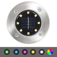 Соларни земни лампи, 8 бр, LED светлина, RGB цвят