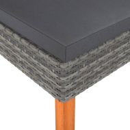 Поставка за крака, полиратан и евкалиптово дърво масив