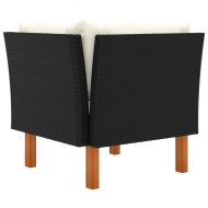 Ъглов диван, полиратан и евкалиптово дърво масив