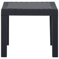 Градински лаундж комплект с възглавници 3 части пластмаса сив