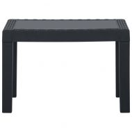 Градински лаундж комплект с възглавници 3 части пластмаса сив