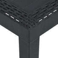 Градински лаундж комплект с възглавници 3 части пластмаса сив