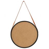 Стенно огледало с каишка, 50 см, черно