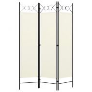 Параван за стая, 3 панела, бял, 120x180 см