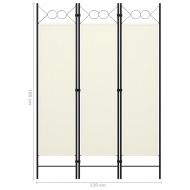 Параван за стая, 3 панела, бял, 120x180 см