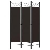 Параван за стая, 3 панела, кафяв, 120x180 см