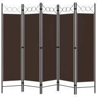 Параван за стая, 5 панела, кафяв, 200x180 см