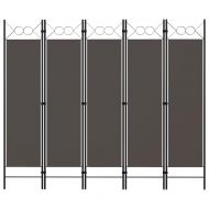 Параван за стая, 5 панела, антрацит, 200x180 см
