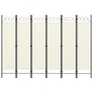 Параван за стая, 6 панела, бял, 240x180 cм