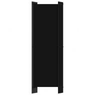 Параван за стая, 6 панела, черен, 300x180 cм