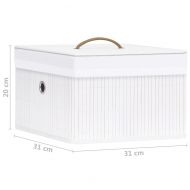 Бамбукови кутии за съхранение 4 бр бели