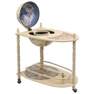 Свободностоящ глобус бар стойка за вино, евкалипт, зелен