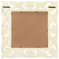 Ръчно резбовано огледало, бяло, 50x50 см, мангово дърво масив