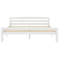 Рамка за легло, бяла, борова дървесина масив, 160x200 cм