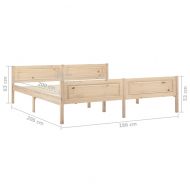 Рамка за легло, борова дървесина масив, 180x200 cм