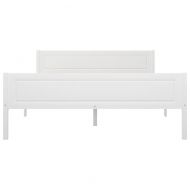 Рамка за легло, борова дървесина масив, бяла, 160x200 cм