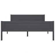 Рамка за легло, борово дърво масив, сива, 160x200 cм