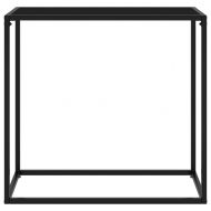 Конзолна маса, черна, 80x35x75 cм, закалено стъкло