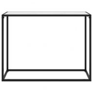 Конзолна маса, бяла, 100x35x75 cм, закалено стъкло