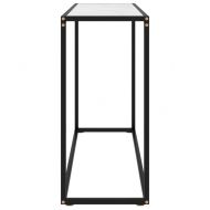 Конзолна маса, бяла, 100x35x75 cм, закалено стъкло