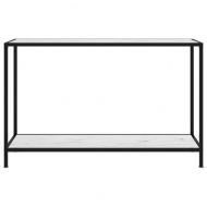 Конзолна маса, бяла, 120x35x75 cм, закалено стъкло