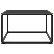 Кафе маса, черна, с черно стъкло, 60x60x35 см
