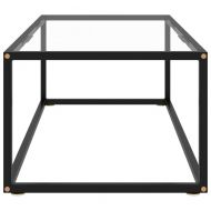 Кафе маса, черна, със закалено стъкло, 100x50x35 см