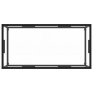 Кафе маса, черна, със закалено стъкло, 100x50x35 см