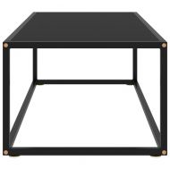 Кафе маса, черна, с черно стъкло, 100x50x35 см