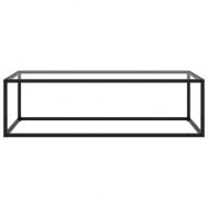 Кафе маса, черна, със закалено стъкло, 120x60x35 см