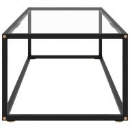 Кафе маса, черна, със закалено стъкло, 120x60x35 см