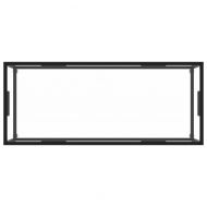 Кафе маса, черна, със закалено стъкло, 120x60x35 см