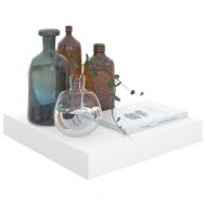 Окачен стенен рафт, бял гланц, 23x23,5x3,8 см, МДФ