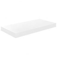 Окачен стенен рафт, бял гланц, 50x23x3,8 см, МДФ