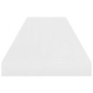 Окачени стенни рафтове, 4 бр, бял гланц, 90x23,5x3,8 см, МДФ