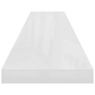 Окачени стенни рафтове, 4 бр, бял гланц, 120x23,5x3,8 см, МДФ