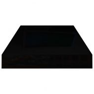 Окачени стенни рафтове, 4 бр, черен гланц, 50x23x3,8 см, МДФ
