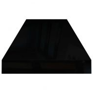 Окачени стенни рафтове, 4 бр, черен гланц, 80x23,5x3,8 см, МДФ