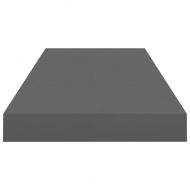 Окачен стенен рафт, сив гланц, 60x23,5x3,8 см, МДФ