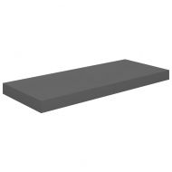 Окачени стенни рафтове, 4 бр, сив гланц, 60x23,5x3,8 см, МДФ
