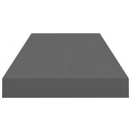 Окачени стенни рафтове, 4 бр, сив гланц, 60x23,5x3,8 см, МДФ