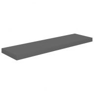 Окачени стенни рафтове, 4 бр, сив гланц, 90x23,5x3,8 см, МДФ