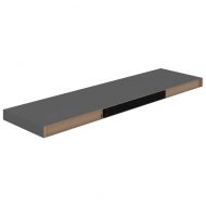 Окачени стенни рафтове, 4 бр, сив гланц, 90x23,5x3,8 см, МДФ